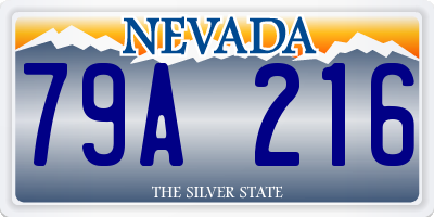 NV license plate 79A216