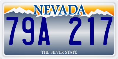 NV license plate 79A217