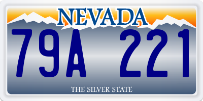 NV license plate 79A221