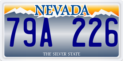 NV license plate 79A226