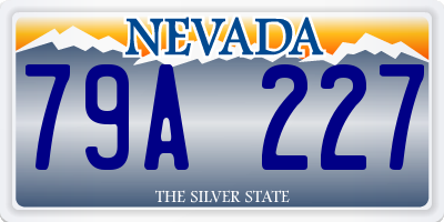 NV license plate 79A227