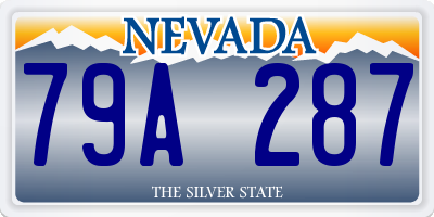 NV license plate 79A287