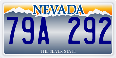 NV license plate 79A292