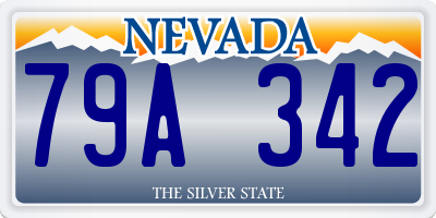 NV license plate 79A342