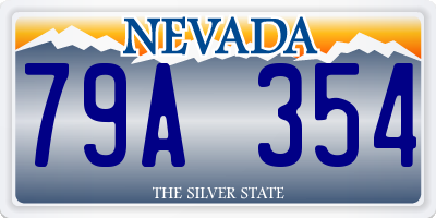 NV license plate 79A354