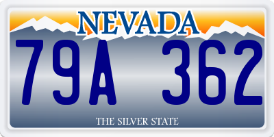 NV license plate 79A362