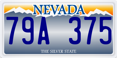 NV license plate 79A375