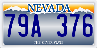 NV license plate 79A376