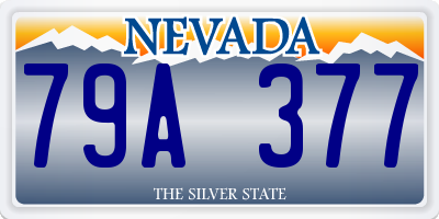 NV license plate 79A377