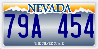 NV license plate 79A454