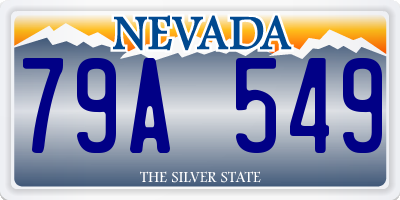 NV license plate 79A549