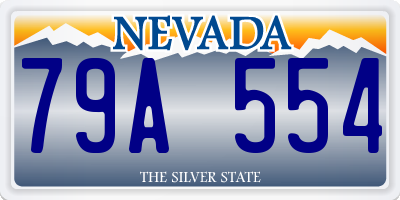 NV license plate 79A554