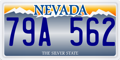 NV license plate 79A562