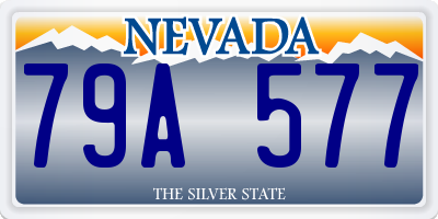 NV license plate 79A577