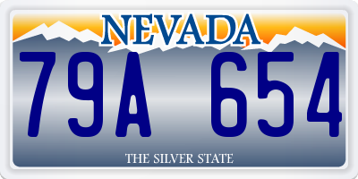 NV license plate 79A654