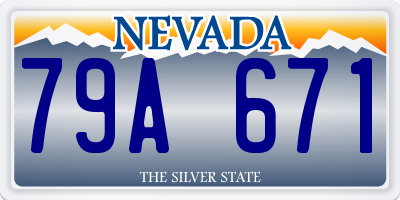 NV license plate 79A671