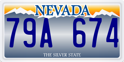 NV license plate 79A674