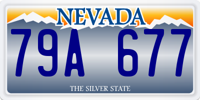 NV license plate 79A677