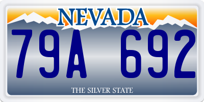 NV license plate 79A692