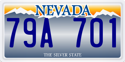 NV license plate 79A701