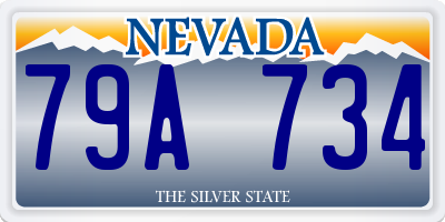 NV license plate 79A734