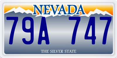 NV license plate 79A747