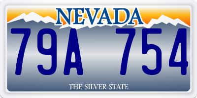 NV license plate 79A754