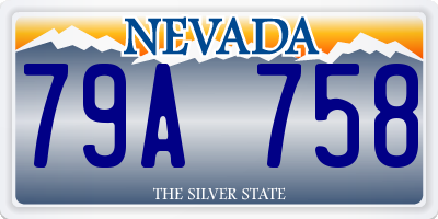 NV license plate 79A758