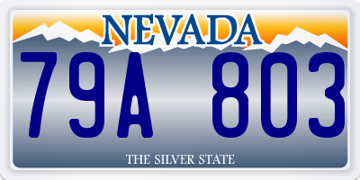 NV license plate 79A803