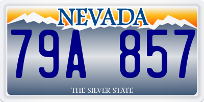 NV license plate 79A857