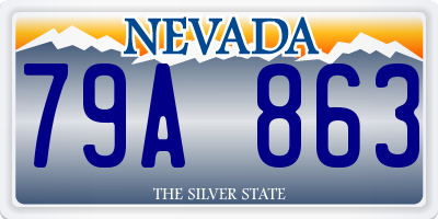 NV license plate 79A863