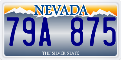 NV license plate 79A875