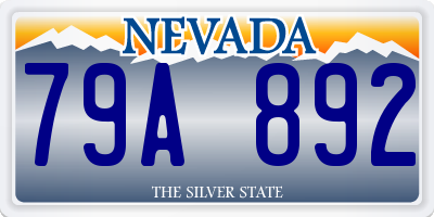 NV license plate 79A892