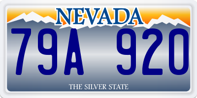 NV license plate 79A920