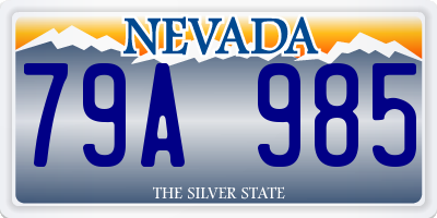 NV license plate 79A985