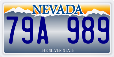 NV license plate 79A989