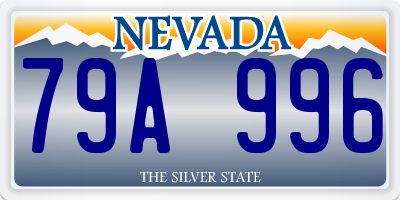 NV license plate 79A996