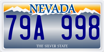 NV license plate 79A998