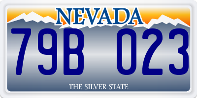 NV license plate 79B023