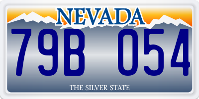 NV license plate 79B054
