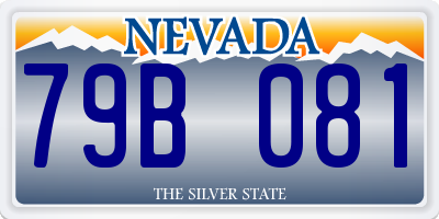 NV license plate 79B081
