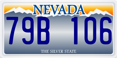 NV license plate 79B106