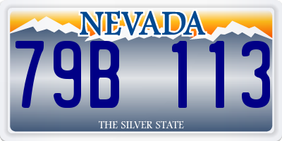 NV license plate 79B113