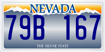 NV license plate 79B167