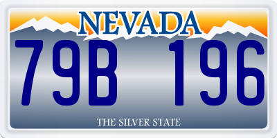 NV license plate 79B196