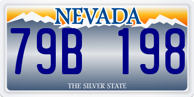 NV license plate 79B198