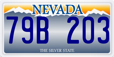 NV license plate 79B203