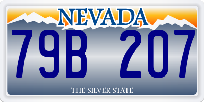 NV license plate 79B207