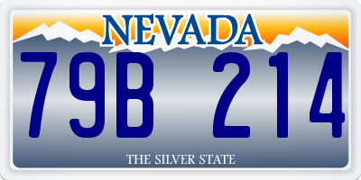 NV license plate 79B214