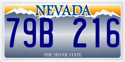 NV license plate 79B216